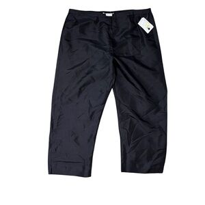 Vintage 90s Y2K Silk Club High Rise Cropped Tapered Trousers Lined Black 14